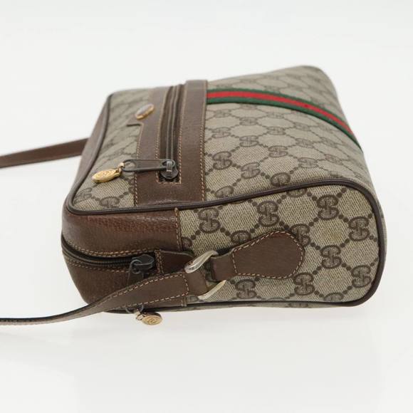 GUCCI GG Supreme Web Sherry Line Shoulder Bag PVC Beige 904 02 005 Auth 96357 - Picture 4 of 16